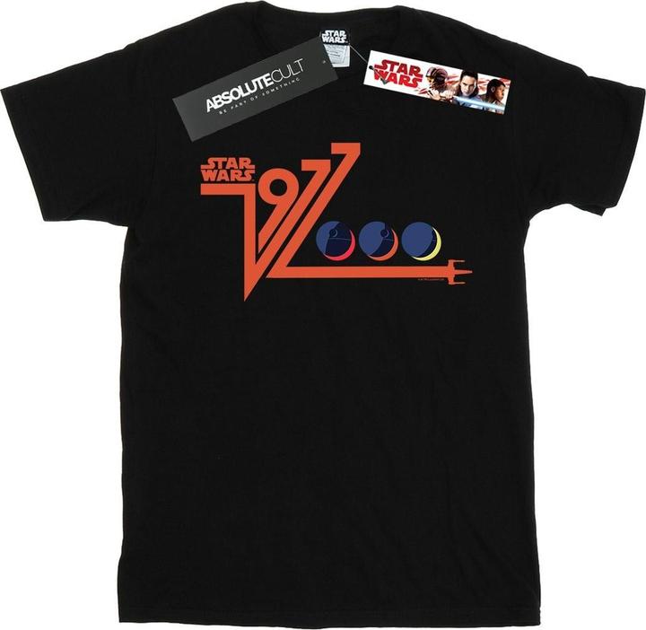 Actual product image Star Wars Womens/Ladies Retro 1977 Death Star Cotton Boyfriend T-Shirt (3XL)