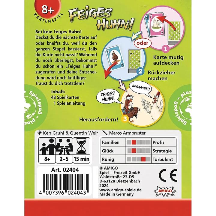 Produktbild Amigo Feiges Huhn! Kartenspiel (Deutsch, 2 - 5 Spieler)