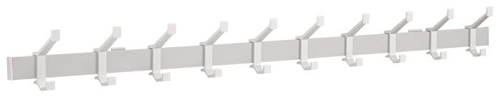 Hermeta Wandgarderobe Aluminium F1 matt silber 10 Hut-/Mantelhaken Länge 1250 mm Wandmontage Hakenabstand...