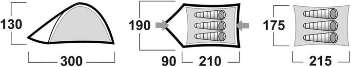 Actual product image Husky Beast 3 (Tunnel tent, 3.44 kg, 3 persons)