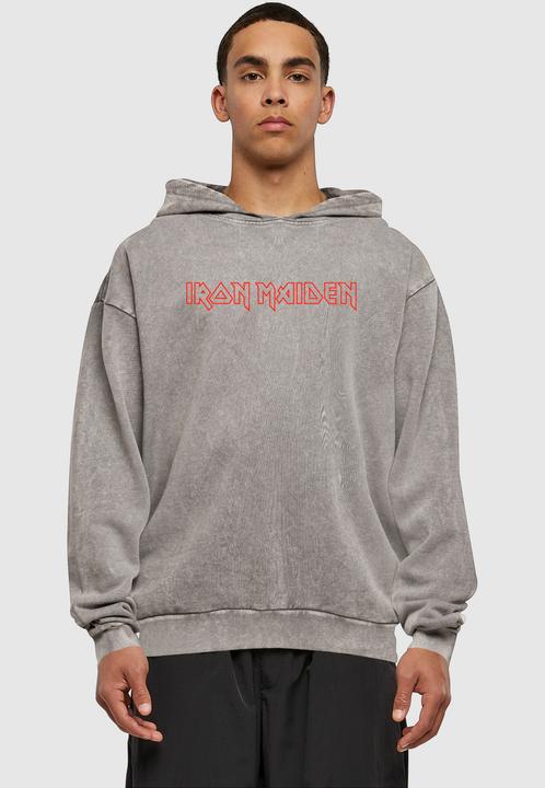 Produktbild Merchcode Iron Maiden - Classic Logo Acid Washed Oversized Hoody - 161721 (L)