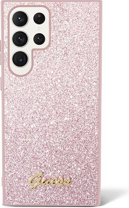 Actual product image Guess case for Samsung Galaxy S23 Ultra GUHCS23LHGGSHP pink hardcase Glitter Script (Samsung Galaxy S23 Ultra)
