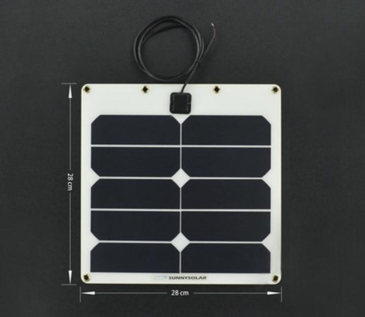 Image du produit DFRobot 5V 2A Panneau solaire monocristallin semi-flexible 10W (10 W, 0.39 kg)