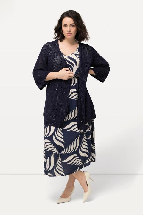 Produktbild Ulla Popken Strickjacke, Struktur, A-Linie, V-Ausschnitt, 3/4-Arm (42, 44)
