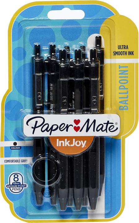Produktbild Paper Mate Kugelschreiber InkJoy 300 RT 8er M (Schwarz, 8 x)