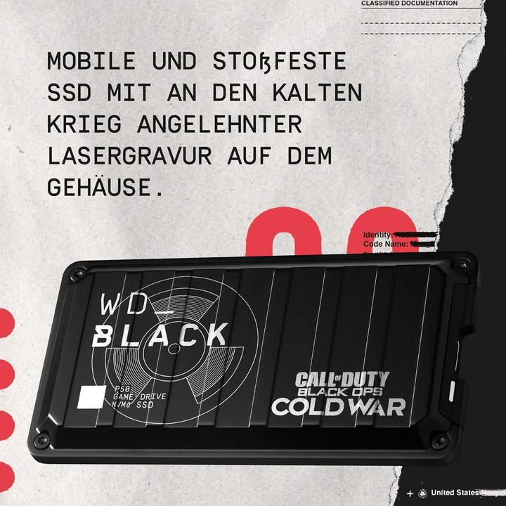 Produktbild WD Black P50 Game Drive Call of Duty: Black Ops Cold War Edition (1 TB)