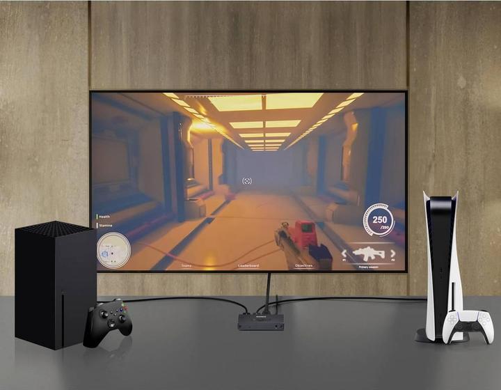 Actual product image SpeaKa Professional SP-HSW-300 2 Port HDMI Switch Ultra HD-capable 7680 x 4320 Pixel