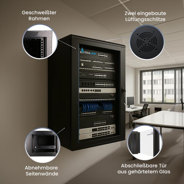 Produktbild Extralink EX.14343 Rack 15U Wandmontiertes Regal (15 HE, 19 Zoll Rack)