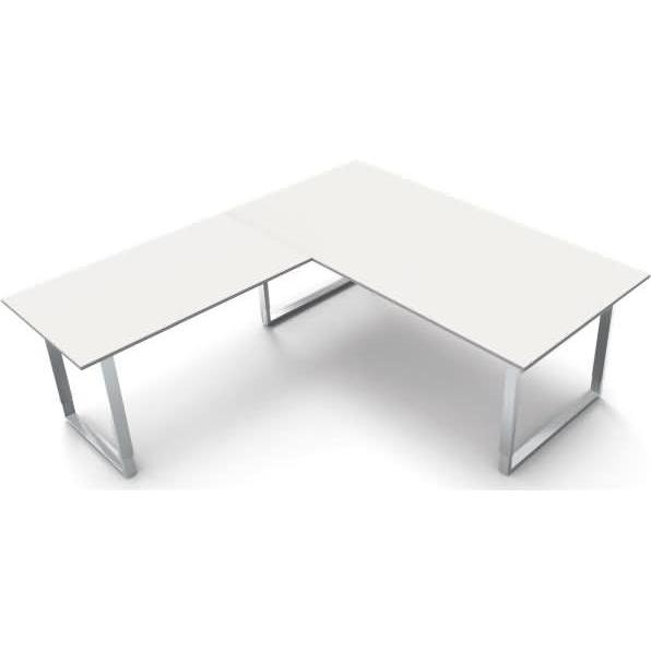 Kerkmann, Schreibtisch, Schreibtisch AVETO mit Anbau, (B)2.000 mm, weiá