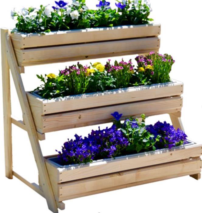 Produktbild DIY-Wood Pflanzentreppe natur mit 3 Kästen