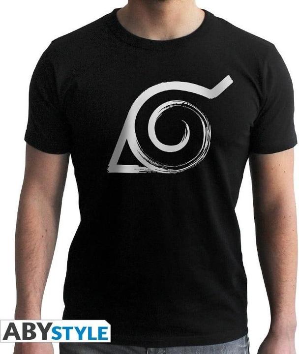 Actual product image ABYstyle NARUTO SHIPPUDEN - Tshirt Konoha man SS black - new fit (M)