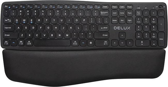 Actual product image Delux Wireless Ergonomic Keyboard GM908CV BT+2.4G (black) (US)