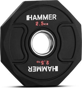 Actual product image Hammer Fitness Octagon Hantelscheibe 50 mm 2,5 kg (1 x 2.5 kg)
