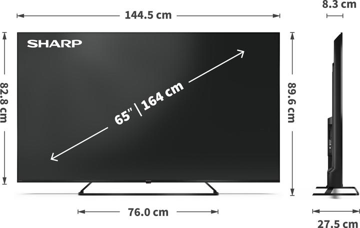 Actual product image Sharp 65HP6265E 4K UHD QLED Google TV 164 cm (65) (65", QLED, 2025)