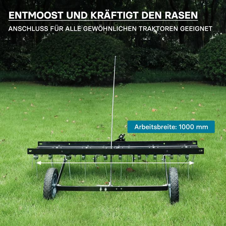 Immagine prodotto Wiltec Arieggiatore 100 cm per tosaerba a scoppio Arieggiatore per prato Cura del prato Trattore per prato