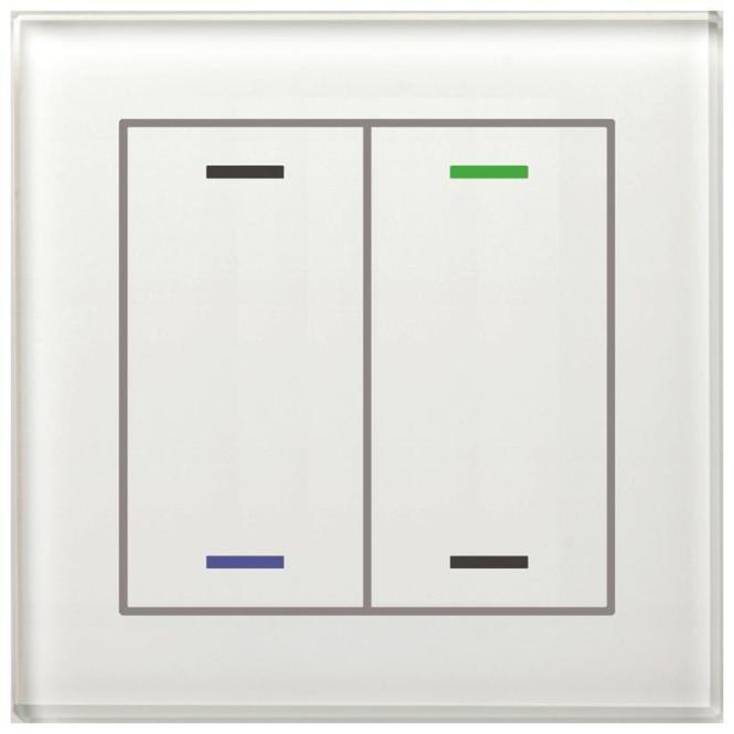 MDT MDTtechno. Glastaster II Light 2-fach RGBW, wei BE-GTL2TW.01