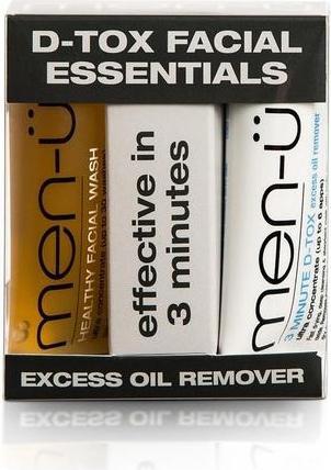 Men-ü Men-u D-TOX Facial Essentials 3 Minute DTOX & Deep Cleanse mit Healthy Facial Wash 15ml (Reinigungstücher Gesicht, 15 ml)
