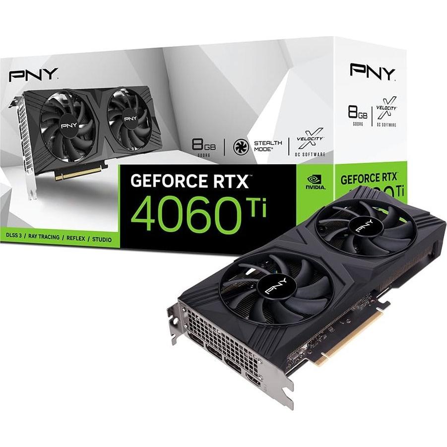 PNY GeForce RTX 4060Ti 8 GB Verto Dual Fan DLSS (8 GB), Grafikkarte