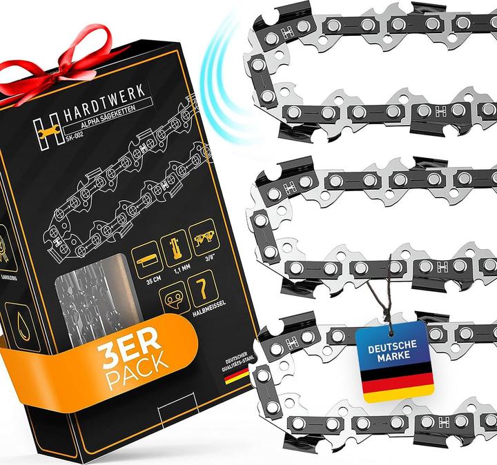 Actual product image Hardtwerk Sägekette 3/8" 1.3 mm für 35 cm Schwert 3er Pack (Chainsaw, Chainsaw Sword)