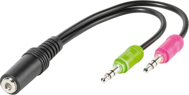 Vivanco Headphone, headset adapter 4pin. 3,5mm jack <-> 2x 3,5mm plug stereo (Headset adapter)