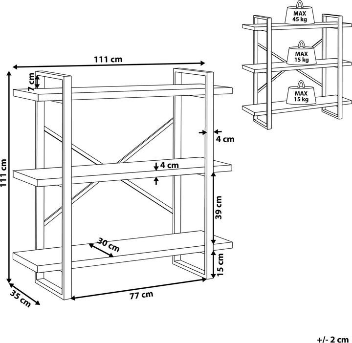 Immagine prodotto Beliani Timber (111 x 35 x 111 cm)