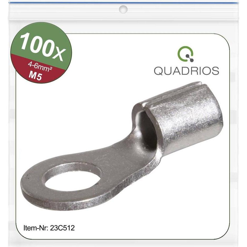 Quadrios, Kabelverbindung, 23C512 Ringkabelschuh Querschnitt (max.)=6 mm² Loch-Ø=5.3 mm Unisolier