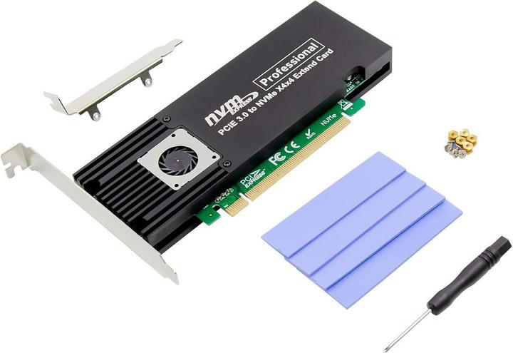 Immagine prodotto MicroConnect SSD PCIe x16 a X4X4 M.2 NVMe