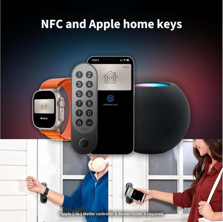 Produktbild Aqara Smart Lock U200 (Bluetooth, Elektronische Zahlenkombination, Schlüssel, Smartphone, Schlüsselkarte, Fingerabdruck)