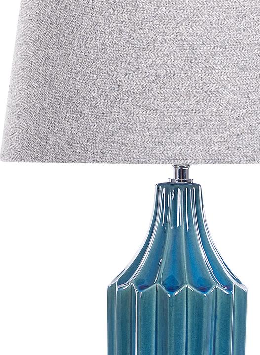 Image du produit Beliani Lampe de table bleue 56 cm en forme de tambour ABAVA