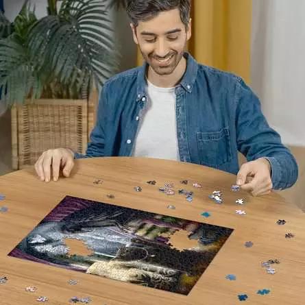 Actual product image Ravensburger Puzzle 12000314 Raven and cat in the tower room 500 piece puzzle (500 pieces)