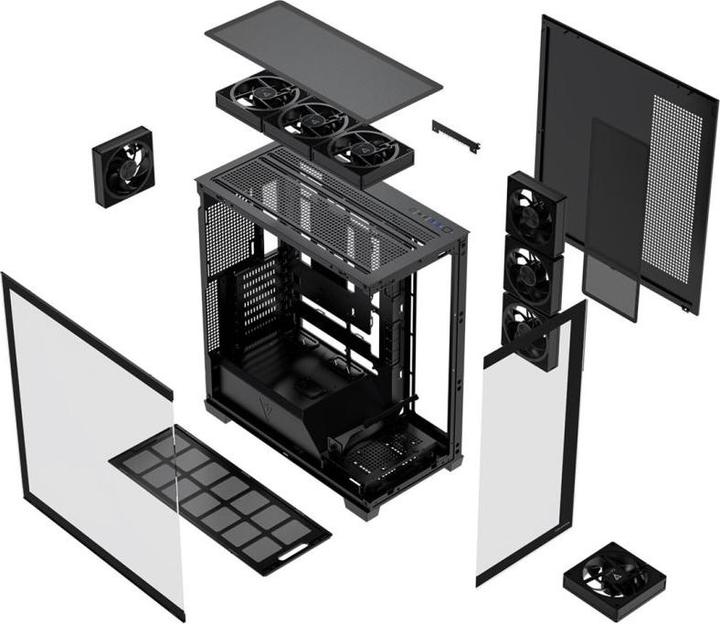 Actual product image Modecom Obudowa Volcano Stellar Plus Argb Midi 8f Black (ATX, mATX, Mini-ITX)