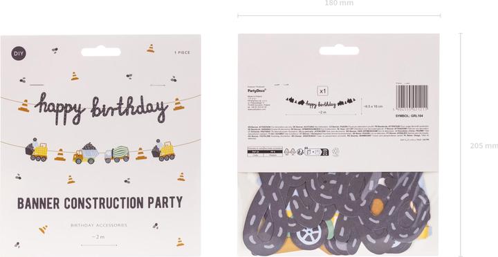 Produktbild Partydeco Girlande Baufahrzeuge (1 Stück)