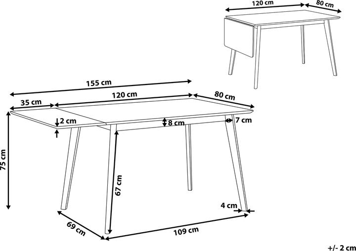 Actual product image Beliani Medio (120 x 80 x 75 cm)