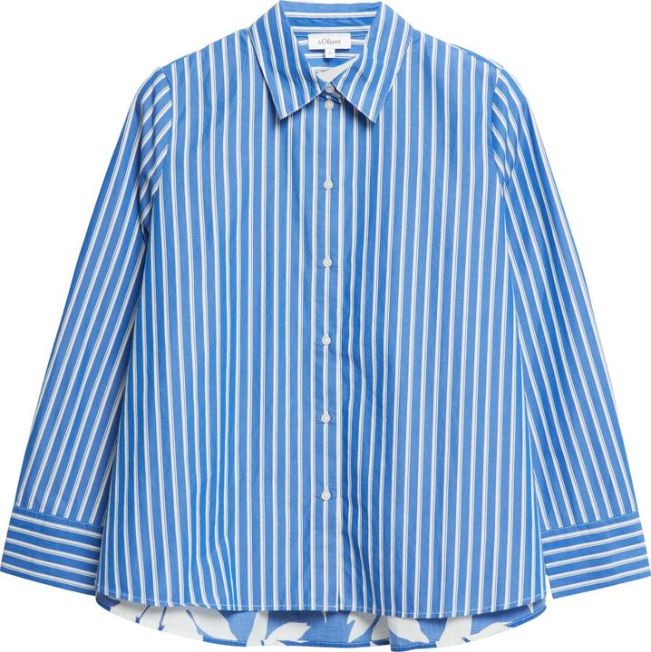 Immagine prodotto s.Oliver Gestreifte Baumwoll-Bluse mit Raffung und All-over-Print (32)