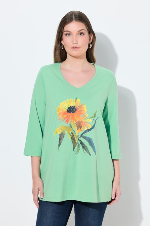 Actual product image Ulla Popken Sunflower Oversized Graphic Tee (62)