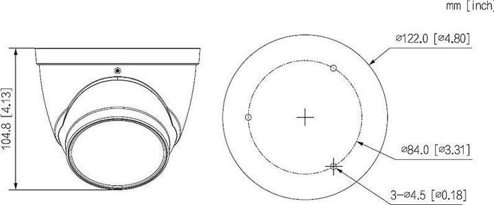 Actual product image Dahua HD-CVI for STARLIGHT dome 2 MP with LXIR up to 60 m, 2.7-12 mm automatic lens, IP67, MIC (1920 x 1080 Pixels)