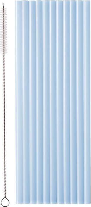 Productafbeelding Partydeco Plastic rietjes - lichtblauw (12 Pcs.)