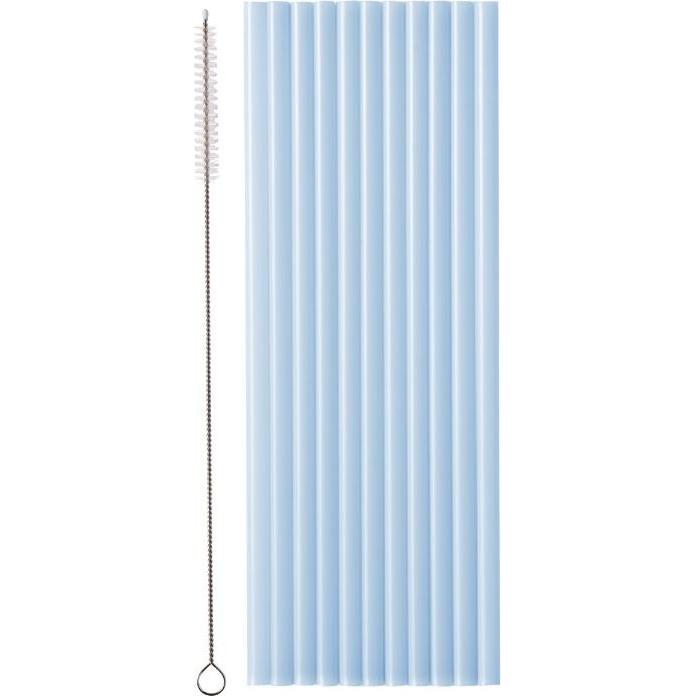 Partydeco Plastikstrohhalme - Hellblau (12 Stk.) (5904555066212)