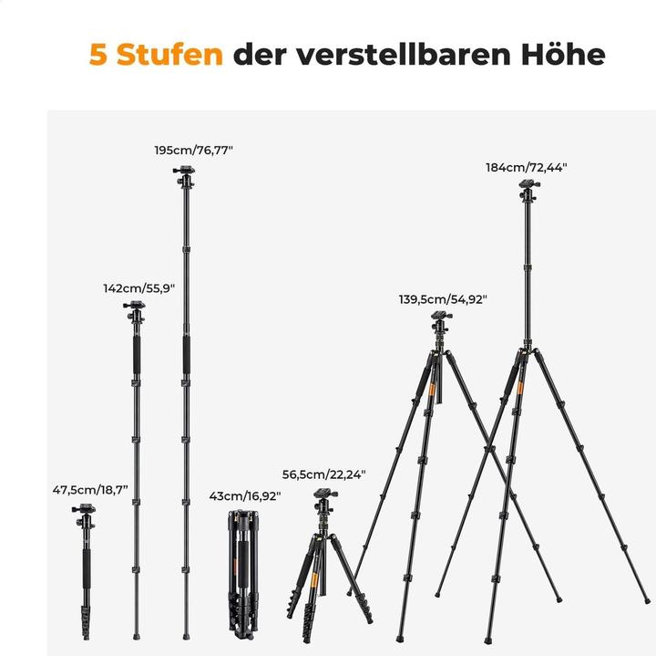 Actual product image K&F Concept Camera Tripod Monopod (Metal)