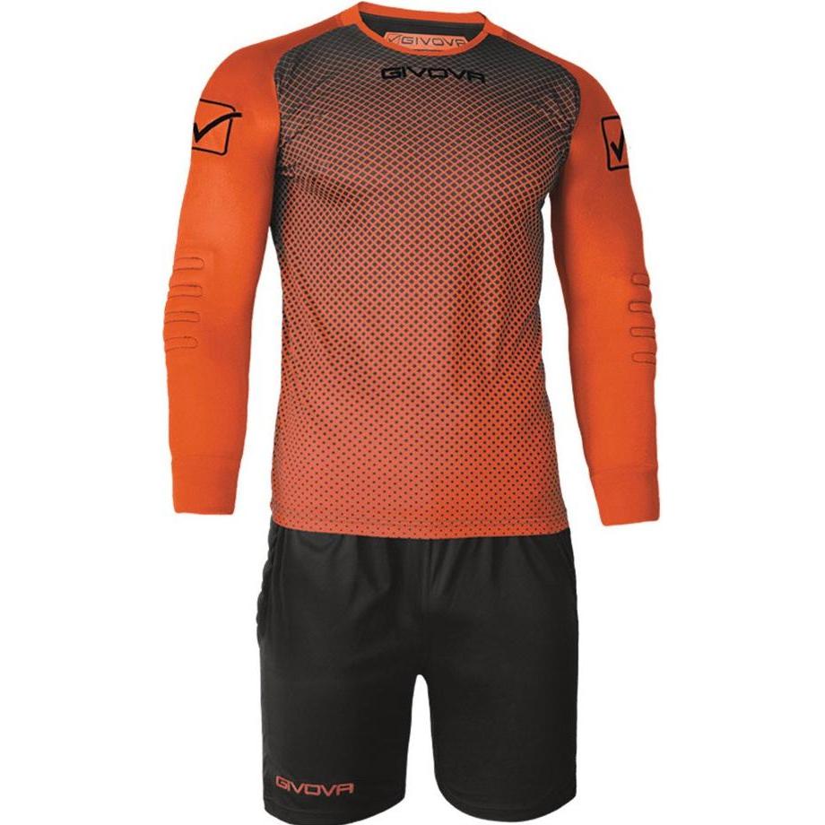 Givova, Herren, Sportshirt, Torwart-Trikot Trikot Manchester orange-schwarz KITP008 0110 XL (XL), Schwarz, Orange, XL