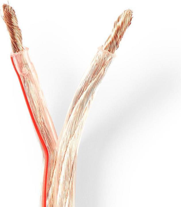Nedis Loudspeaker cable| 2x 6.00 mm²| CCA| 100.0 m| round| PVC| Transparent| - lengthening (100 m, 6 mm²)