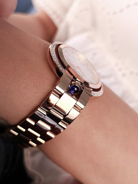 Actual product image Bulova Rubaiyat 98R248 Horloge - Staal - Roskleurig - 35 mm (Analogue wristwatch, 35 mm)