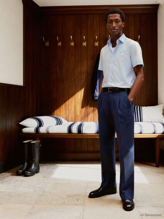 Actual product image Tommy Hilfiger Core Flex Poplin Solid S/S Shirt (S)