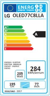 Energie-Label LG Oled77c8 (77", OLED, 4K, 2018)