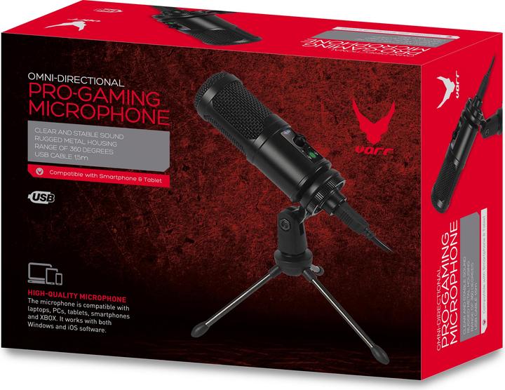 Produktbild Varr Gaming USB Microphone, Tripod Stand Y Pop Filter Set, Microphone sensitivity V/Pa (±), Optimal