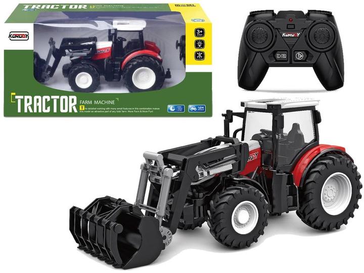 Produktbild Lean Toys Roter ferngesteuerter Traktor 2.4G bewegliche Schaufel 1:24