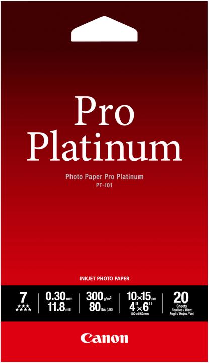 Actual product image Canon PT-101 Pro Platinum (300 g/m², 10 x 15 cm, 20 x)