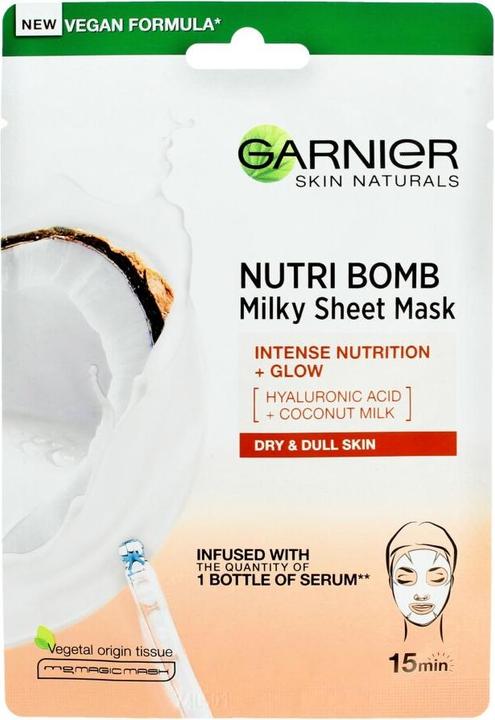 Produktbild Garnier Skin Naturals Milky Tissue Mask - Textile Face Mask With Coconut Milk For Dry Skin