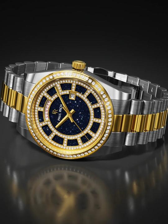 Actual product image Paul Rich PR-47457 Herrenuhr Crown Legacy Silver Gold Aventurine Blue 40mm 5ATM (Analogue wristwatch)