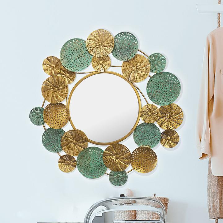 Image du produit FineBuy miroir mural miroir couloir rond métal 80x77 cm miroir couloir miroir suspendu (Ø 80 cm)